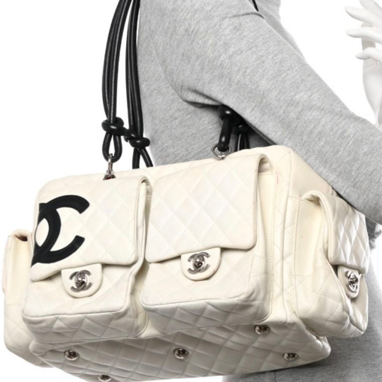CHANEL CC CAMBON REPORTER 2005 BAG IN WHITE