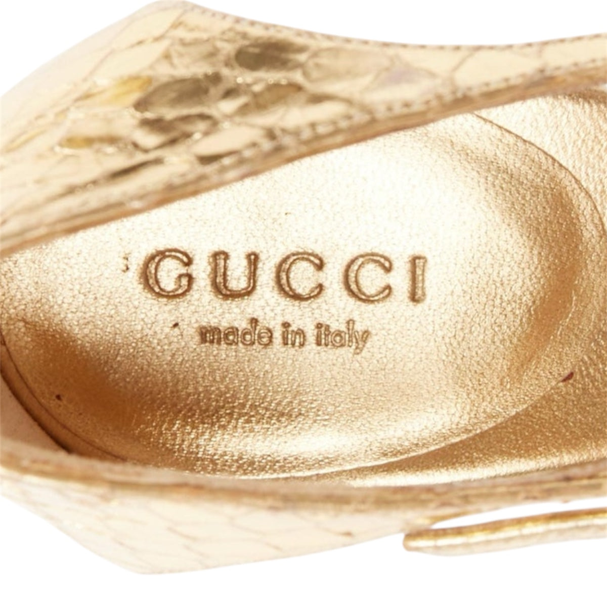 GUCCI BY TOMFORD 2004 GOLD BAMBOO SNAKE HEELS