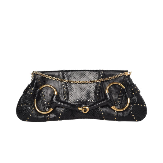 GUCCI BY TOM FORD F/W 2003 HORSEBIT STUDDED SHOULDER CHAIN BAG