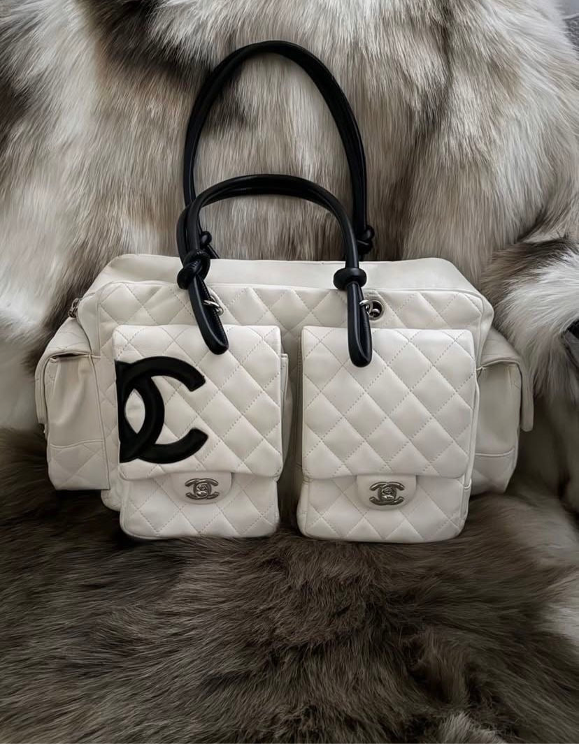 CHANEL CC CAMBON REPORTER 2005 BAG IN WHITE