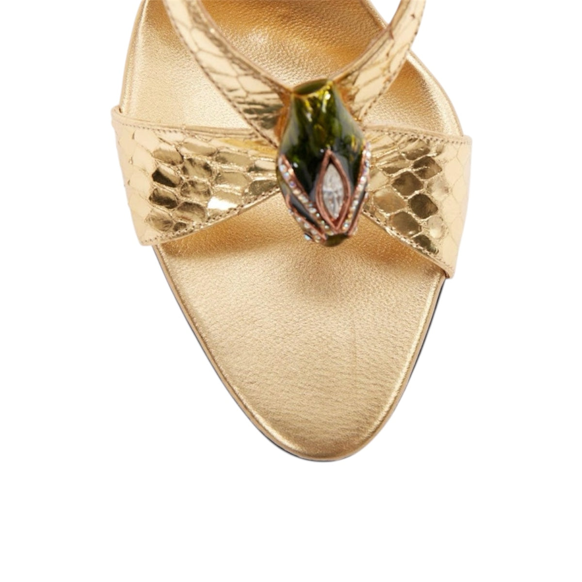 GUCCI BY TOMFORD 2004 GOLD BAMBOO SNAKE HEELS