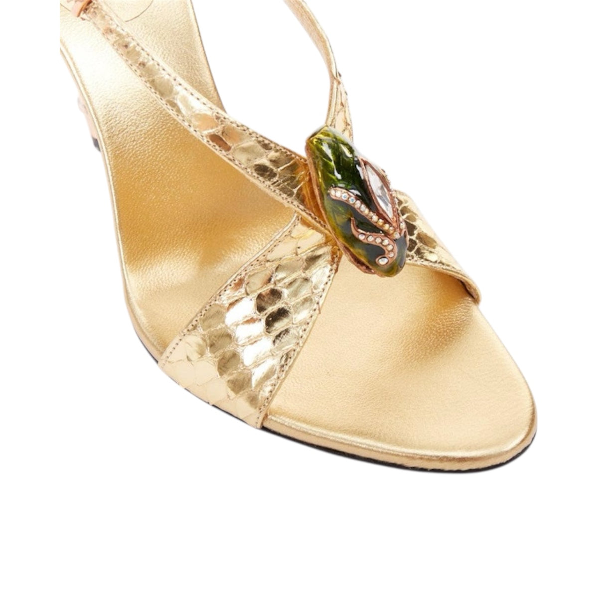GUCCI BY TOMFORD 2004 GOLD BAMBOO SNAKE HEELS