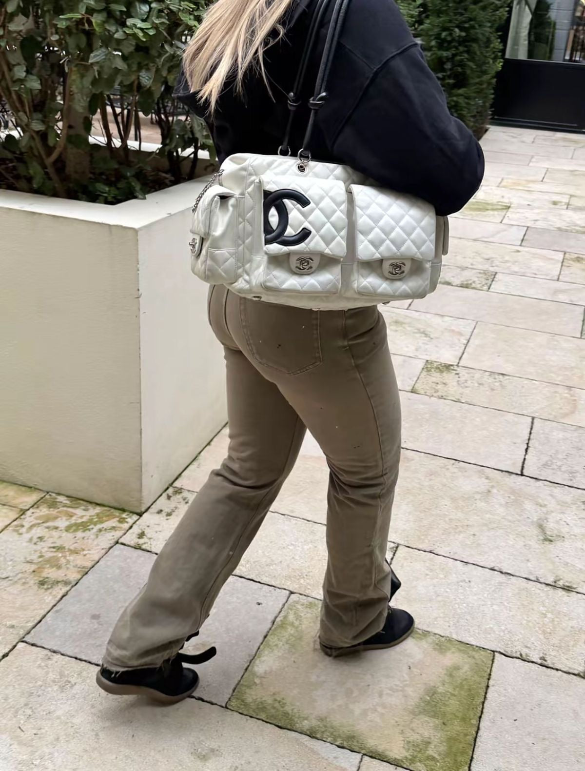 CHANEL CC CAMBON REPORTER 2005 BAG IN WHITE