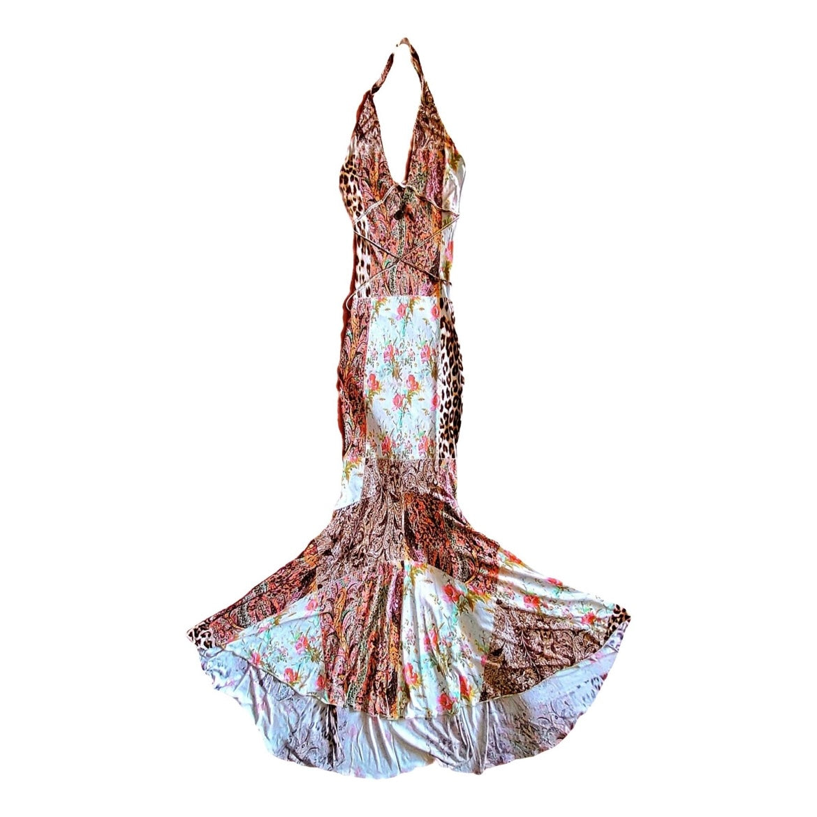 ROBERTO CAVALLI 2004 MERMAID HALTER DRESS