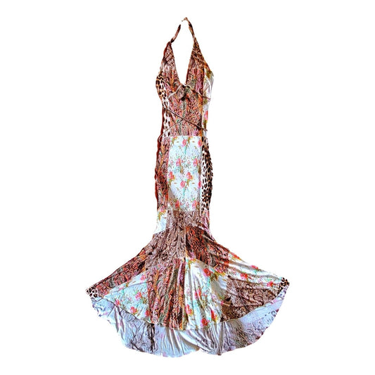 ROBERTO CAVALLI 2004 MERMAID HALTER DRESS