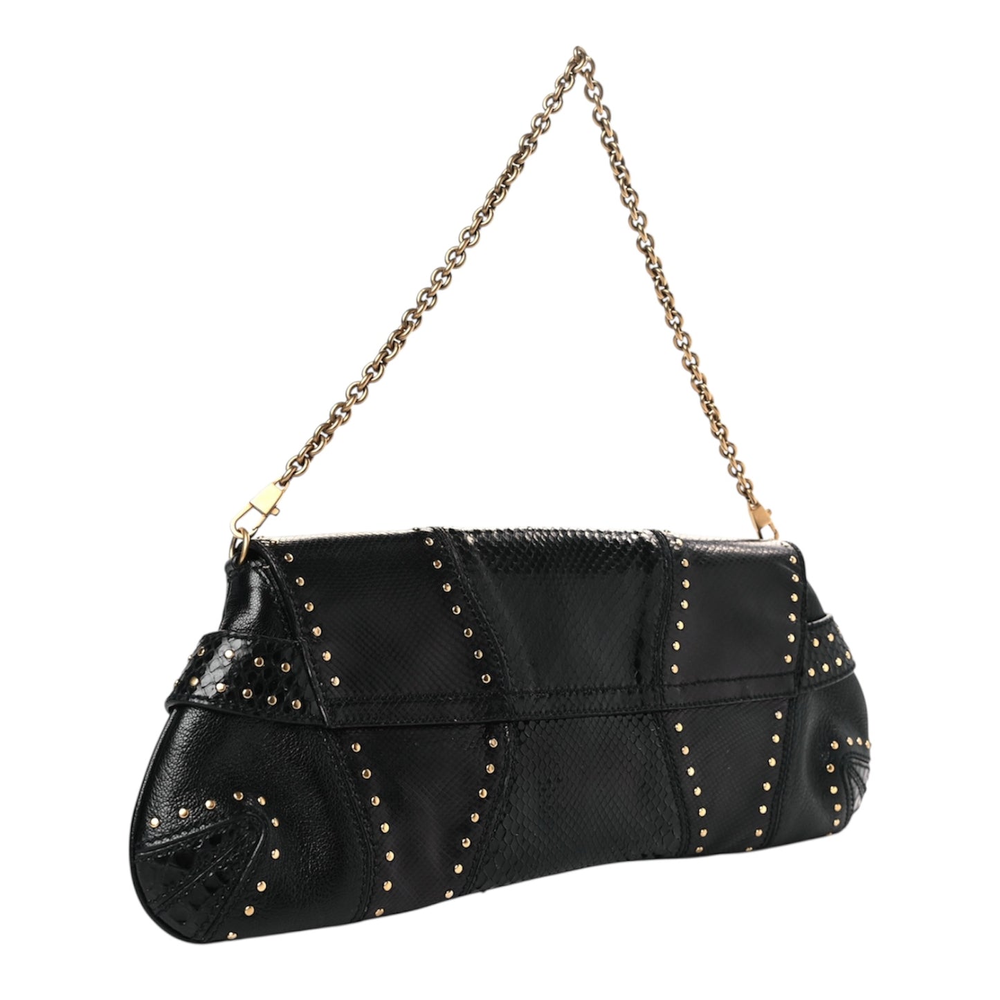 GUCCI BY TOM FORD F/W 2003 HORSEBIT STUDDED SHOULDER CHAIN BAG
