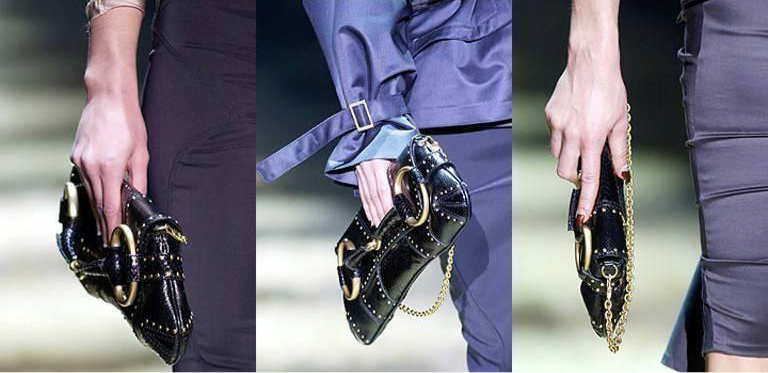 GUCCI BY TOM FORD F/W 2003 HORSEBIT STUDDED SHOULDER CHAIN BAG