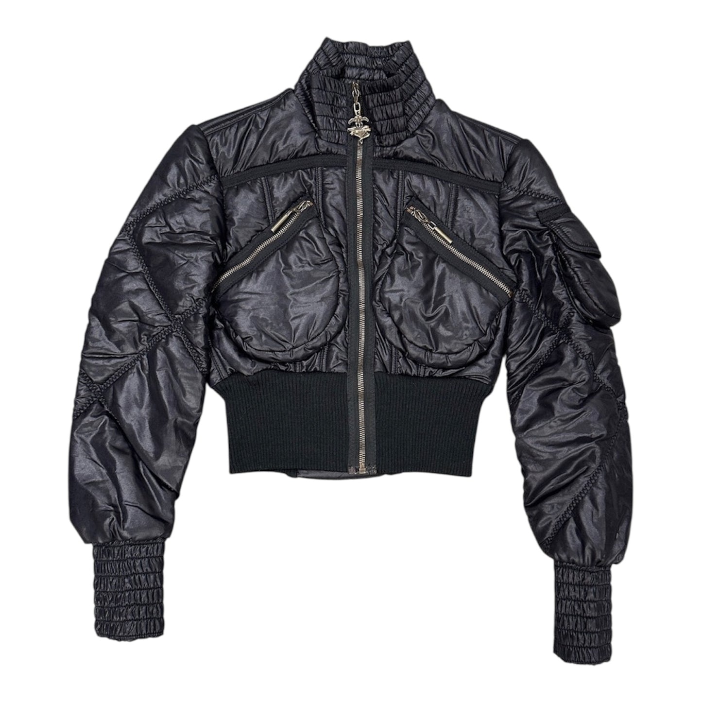 ROBERTO CAVALLI CROPPED PUFFER CARGO JACKET