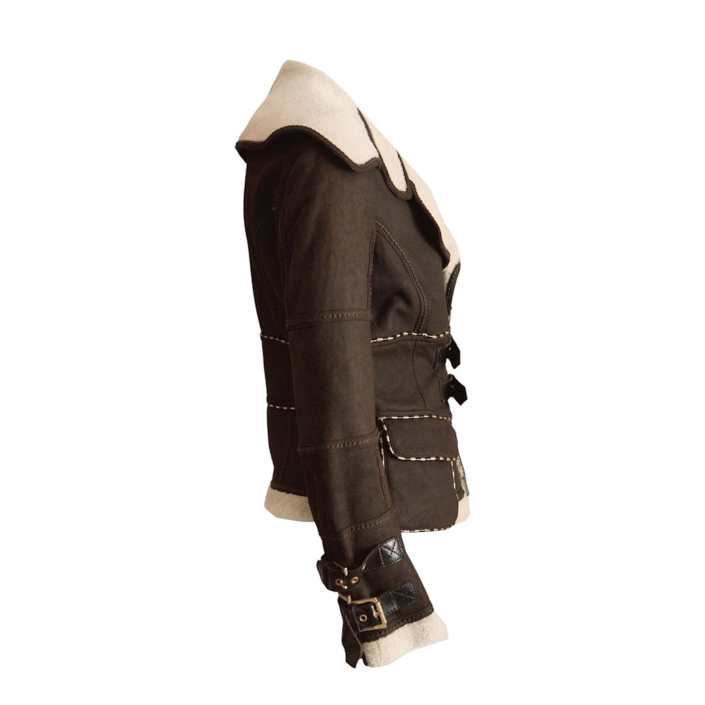 ROBERTO CAVALLI 2000S BROWN SHEARLING JACKET