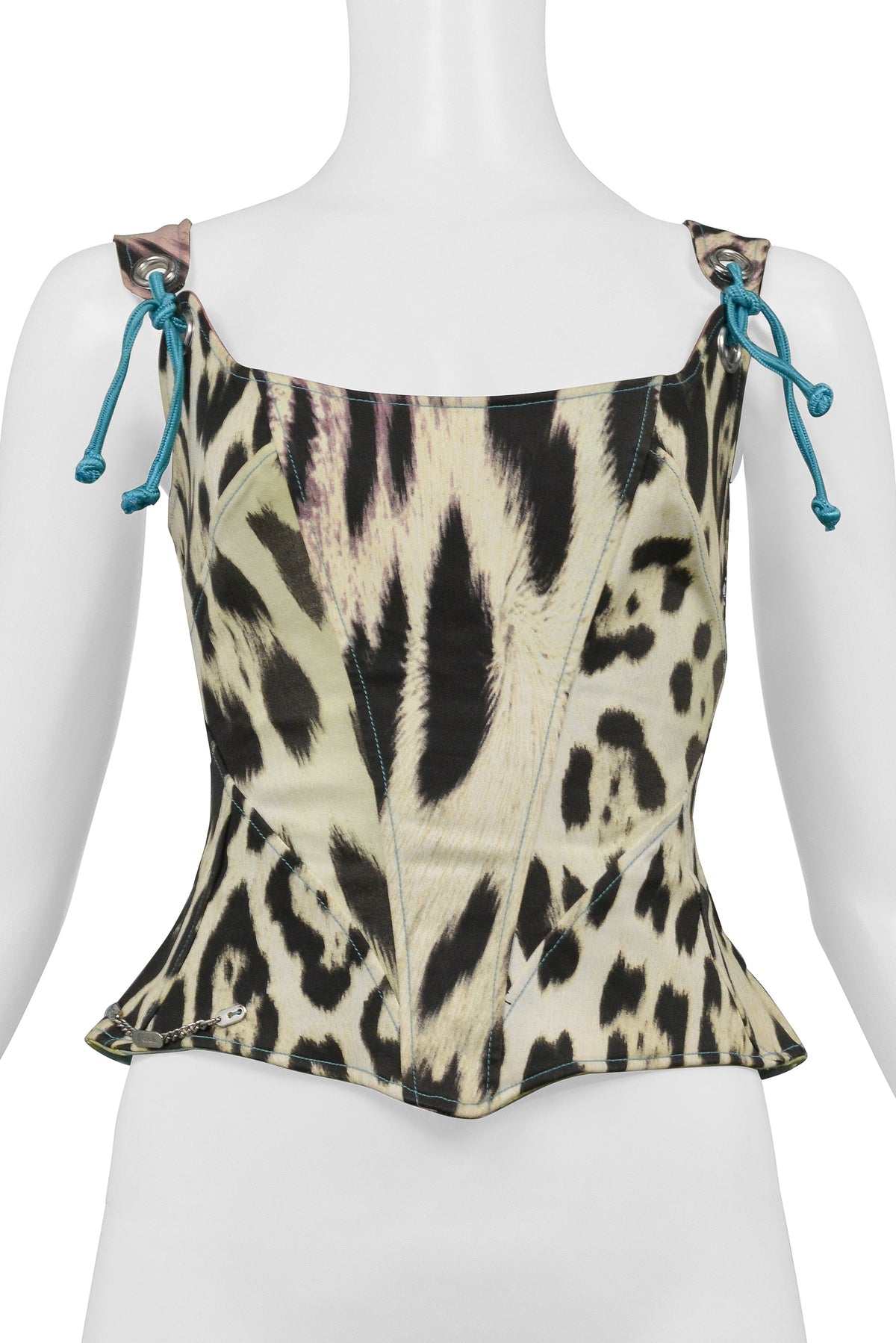 ROBERTO CAVALLI LEOPARD CORSET TOP