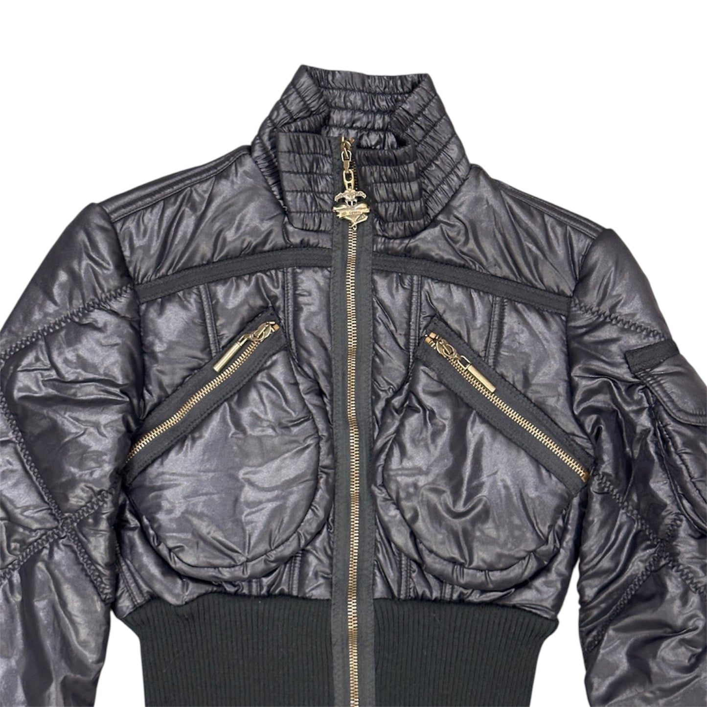 ROBERTO CAVALLI CROPPED PUFFER CARGO JACKET
