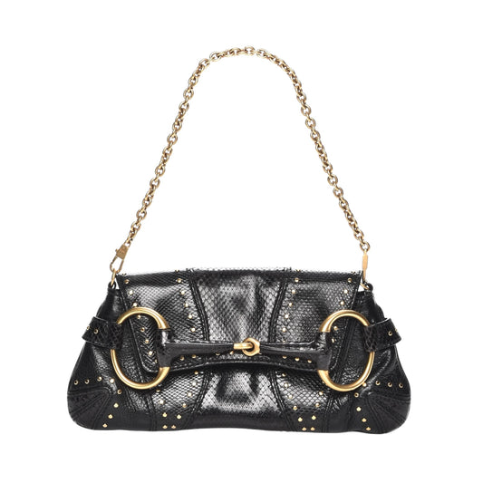 GUCCI BY TOM FORD F/W 2003 HORSEBIT STUDDED SHOULDER CHAIN BAG