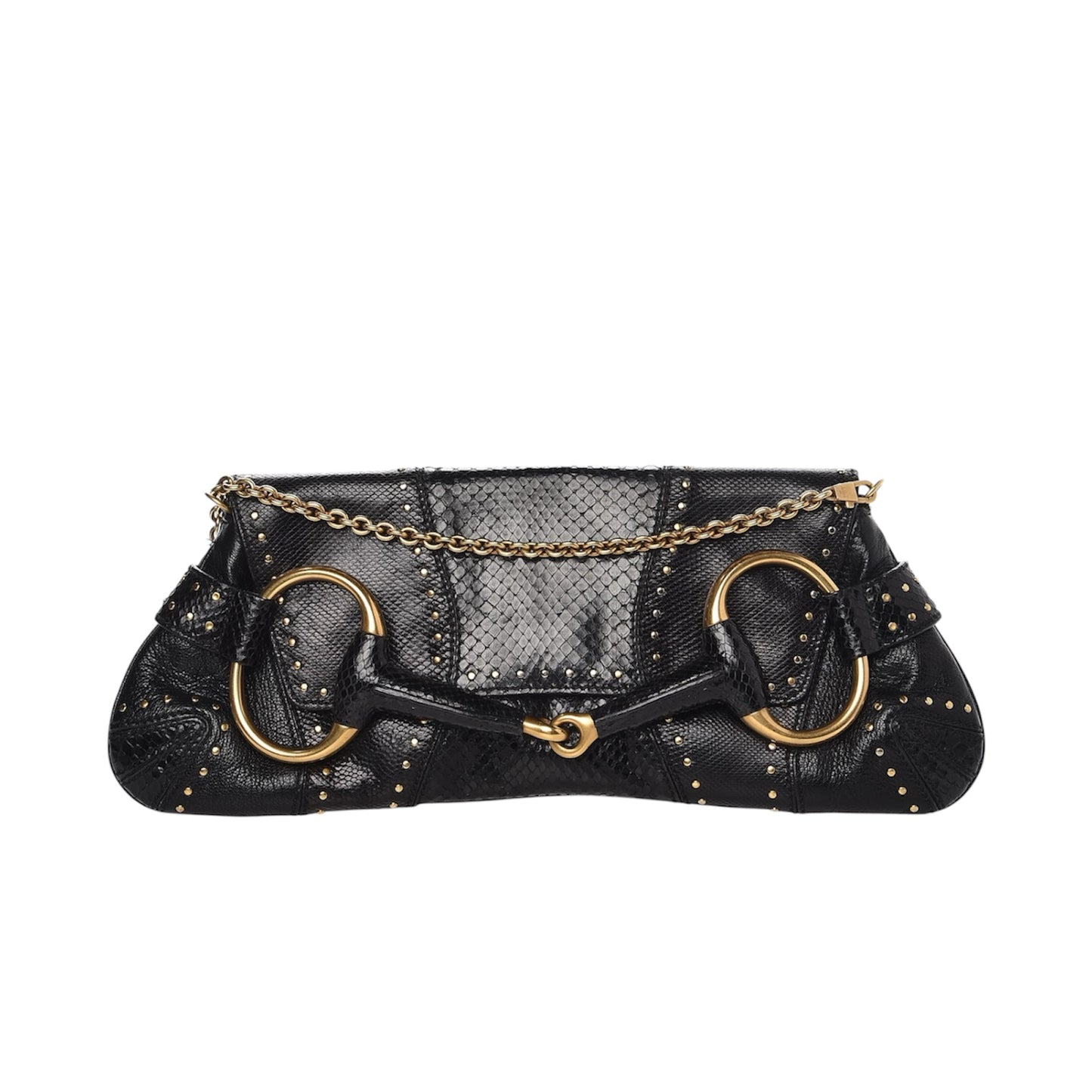 GUCCI BY TOM FORD F/W 2003 HORSEBIT STUDDED SHOULDER CHAIN BAG