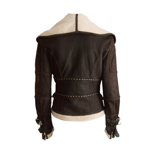 ROBERTO CAVALLI 2000S BROWN SHEARLING JACKET