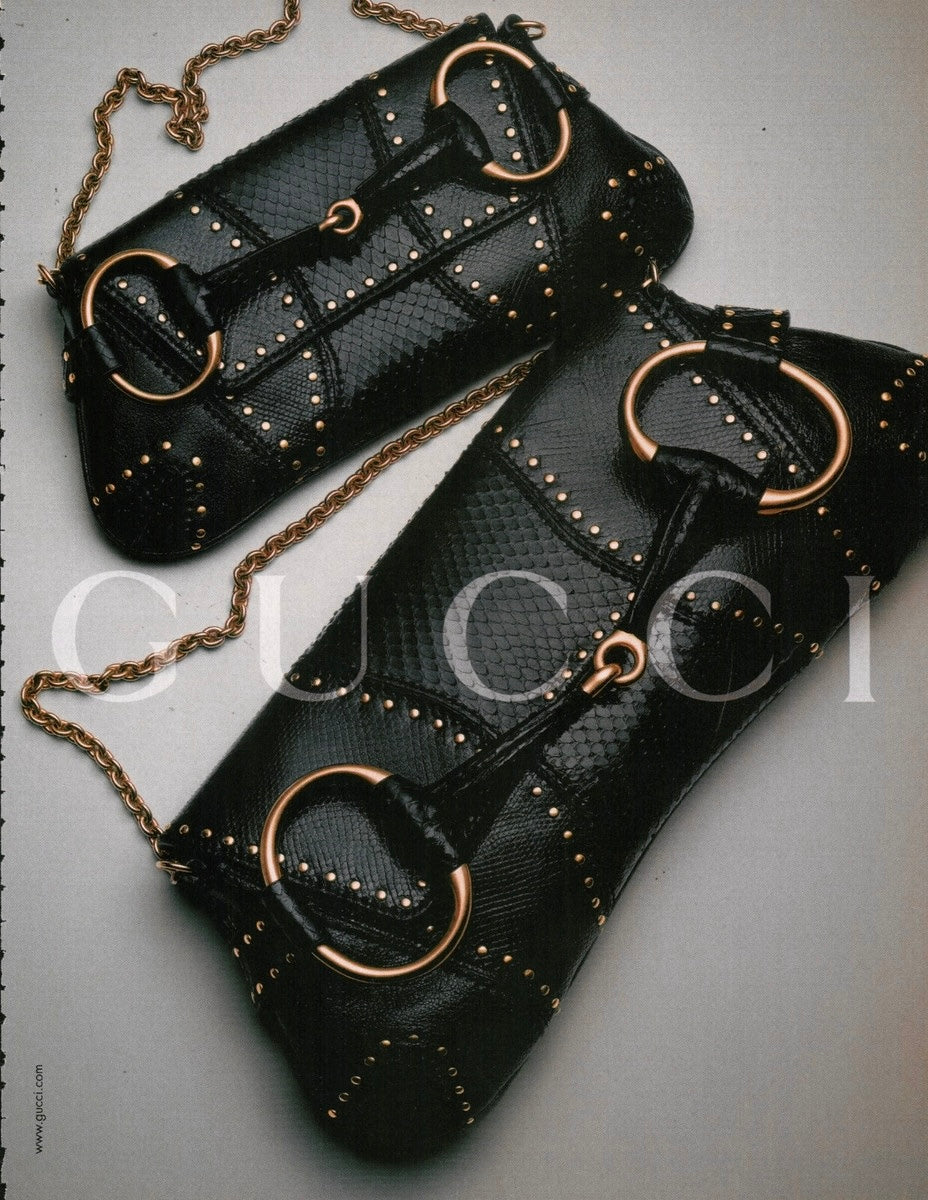 GUCCI BY TOM FORD F/W 2003 HORSEBIT STUDDED SHOULDER CHAIN BAG