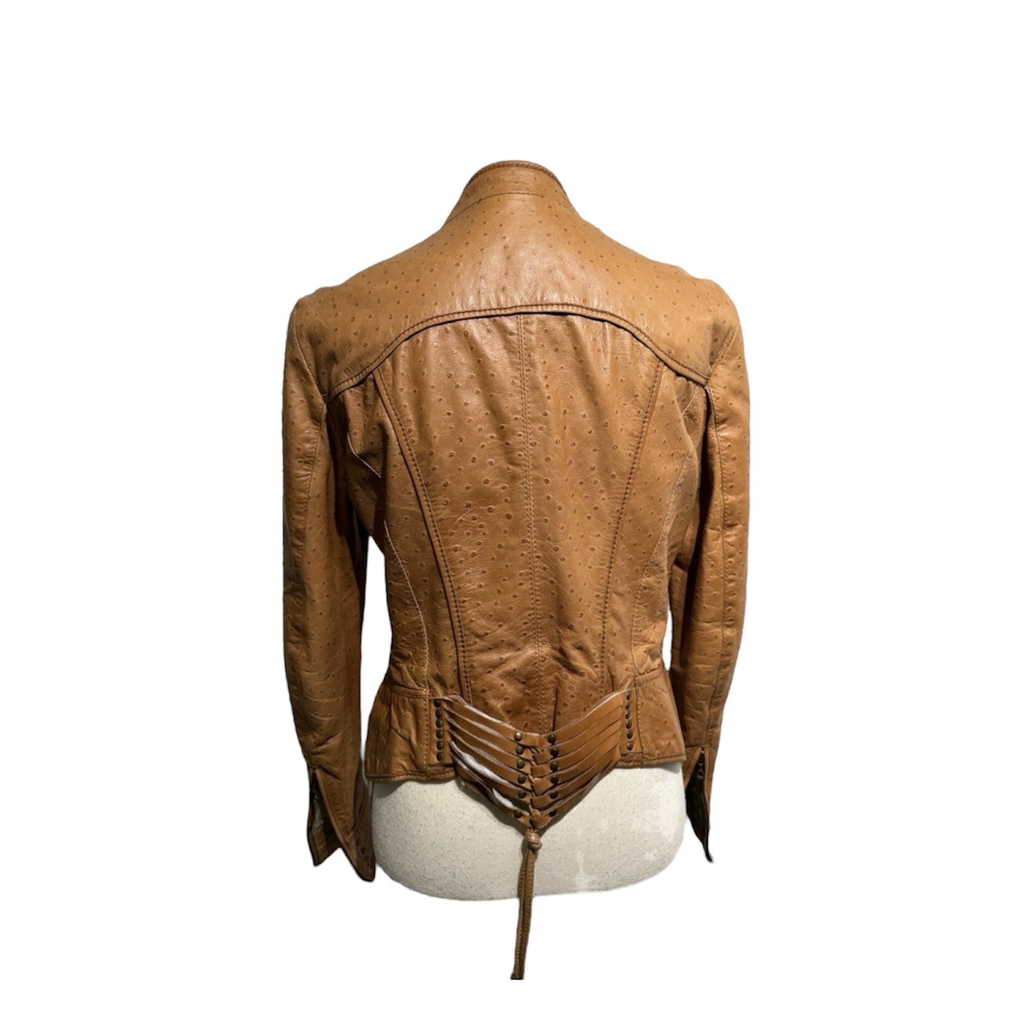 ROBERTO CAVALLI TAN CROCODILE LEATHER JACKET