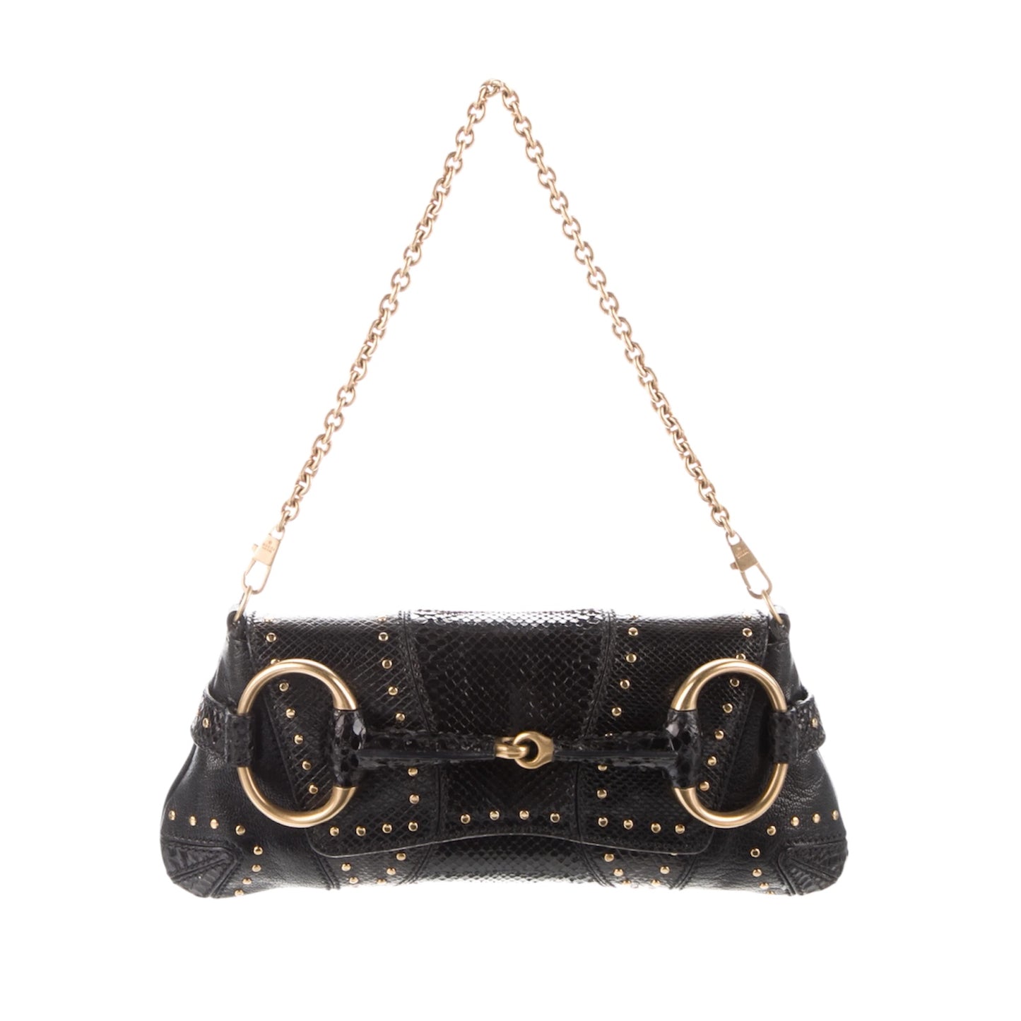 GUCCI BY TOM FORD F/W 2003 HORSEBIT STUDDED SHOULDER CHAIN BAG