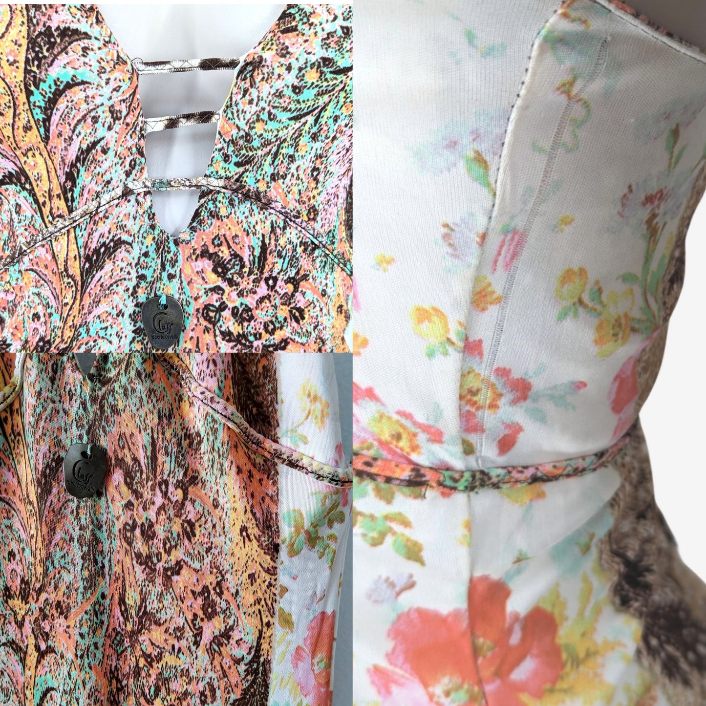 ROBERTO CAVALLI 2004 MERMAID HALTER DRESS