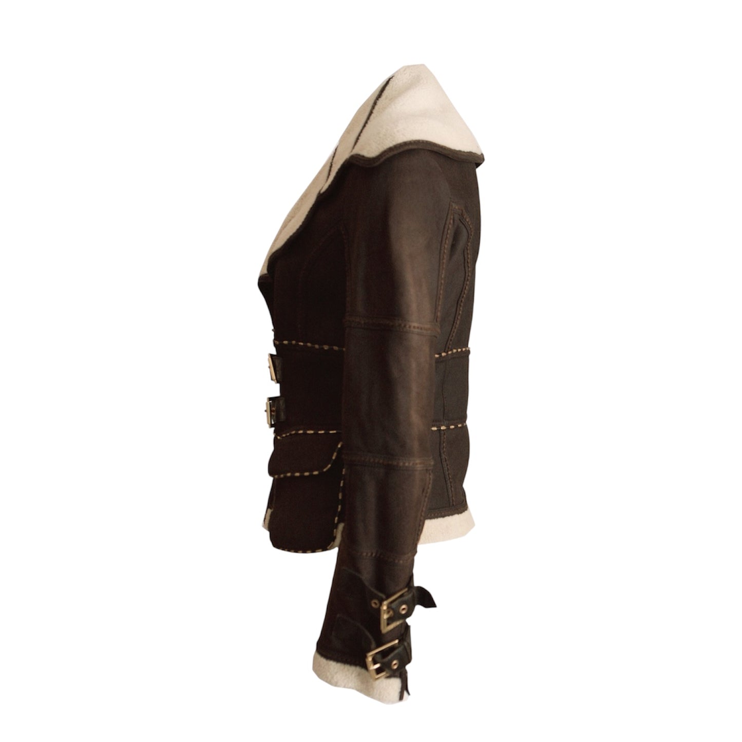 ROBERTO CAVALLI 2000S BROWN SHEARLING JACKET